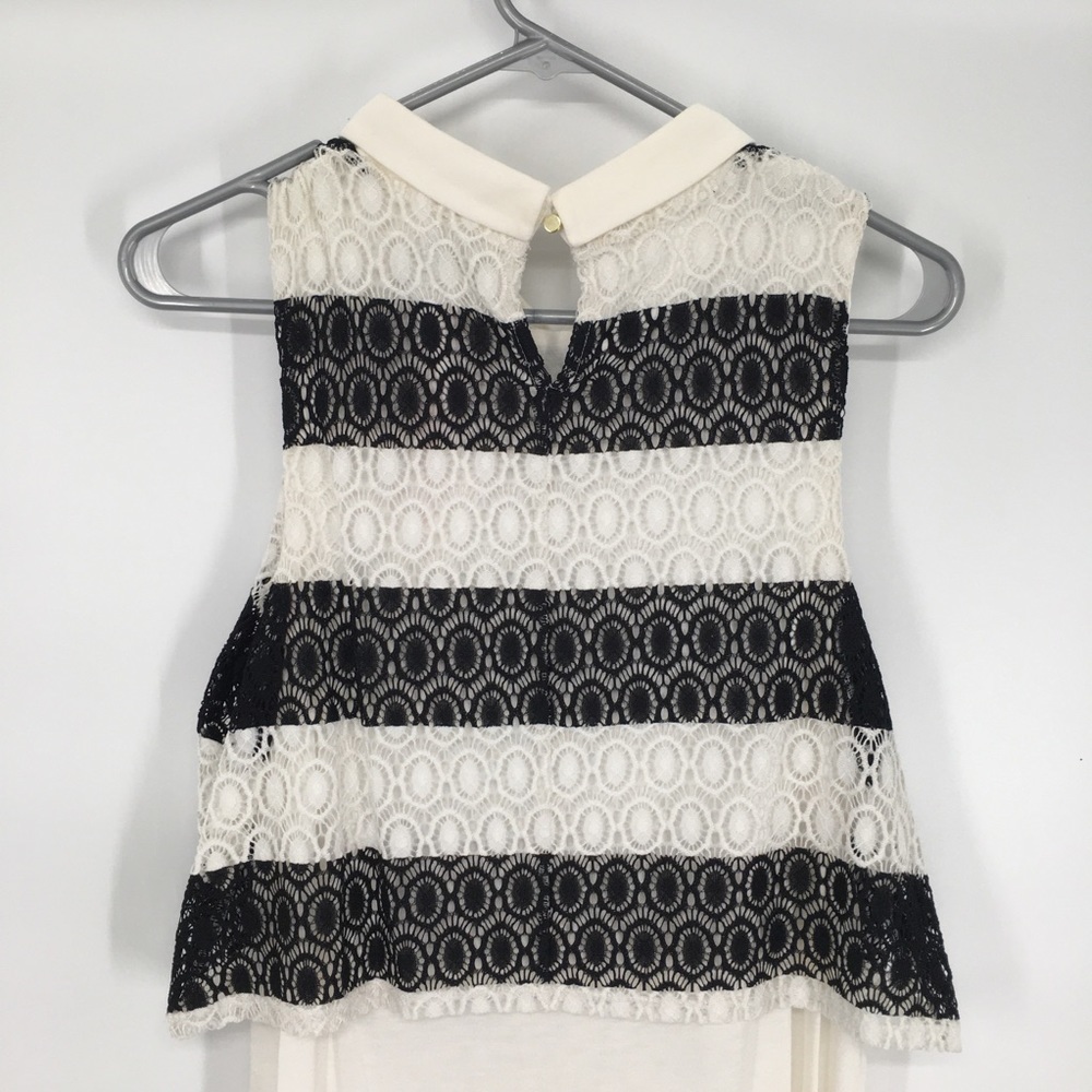 NEW! Elle Black & White Cropped Career Top - Picture 8 of 12
